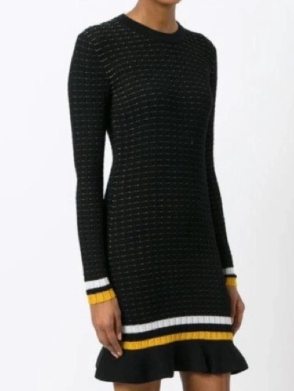 Phillip Lim Striped Ruffle Hem Knit Dress. - Picture 12 of 16
